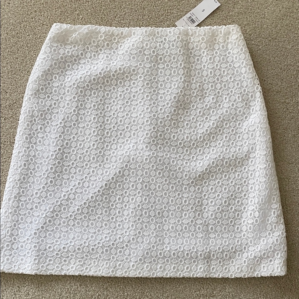 Ann Taylor White Lace Mini Skirt